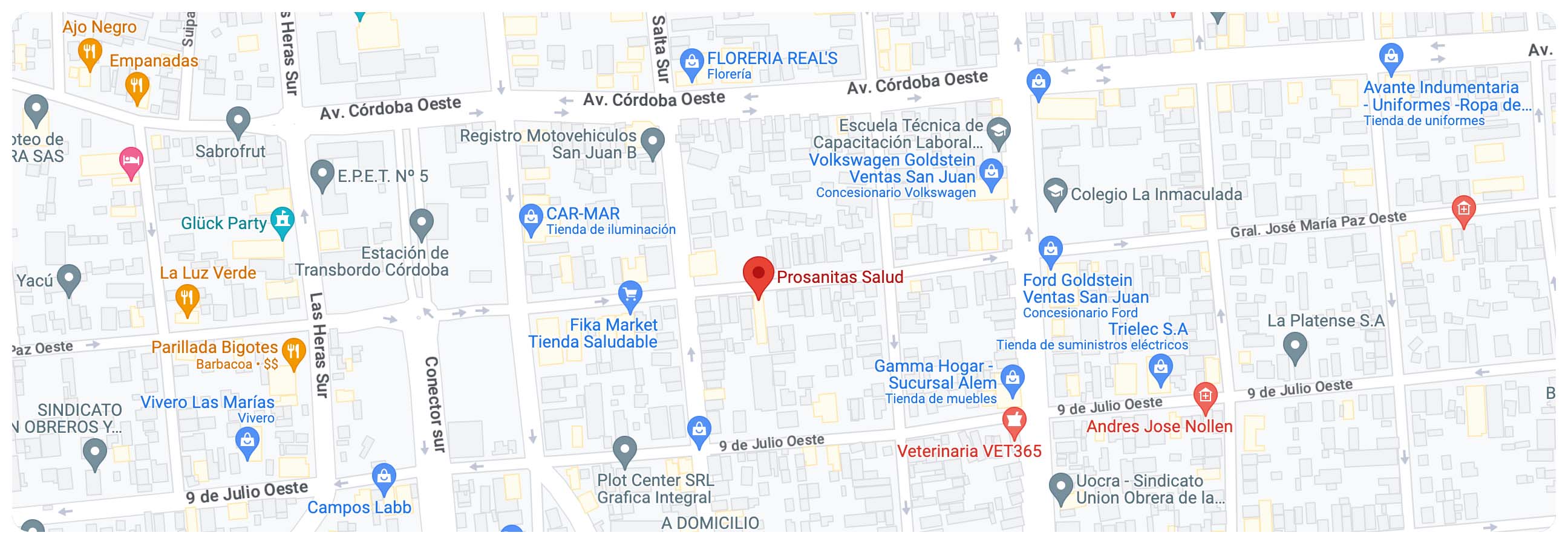 Mapa Prosanitas San Juan Argentina